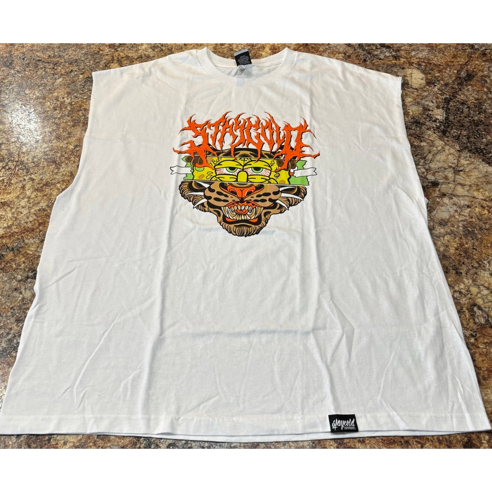 Stay Cold Apparel Sleeveless Tiger/Cartoon Parody Graphic Tee